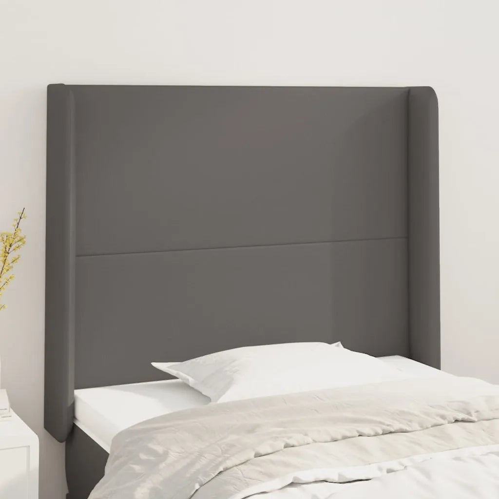Testiera ad Orecchio-Testata con Orecchie Grigio 103x16x118/128cm in Similpelle 525078