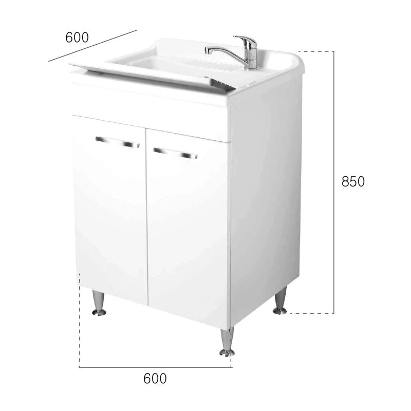 Lavatoio Classica 60x60 a due ante con cestello