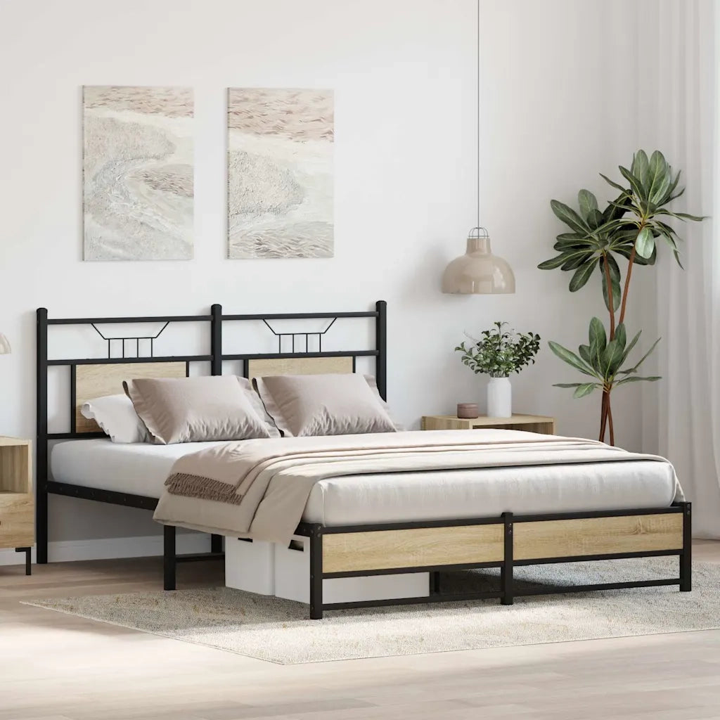 Giroletto senza Materasso-Struttura Letto Rovere Sonoma 140x200cm in Truciolato 870047