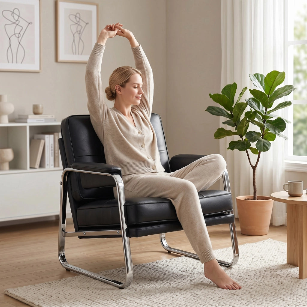 Poltrona Relax Reclinabile in Similpelle ¨C Minimal ¨C Nero
