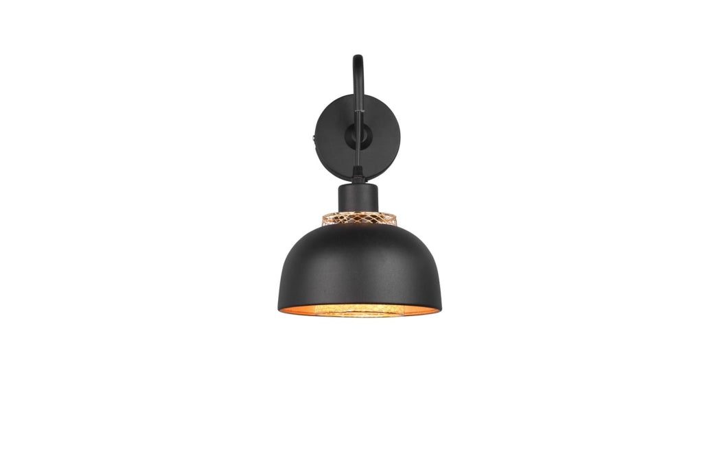Applique PUNCH nera metallo ottone E27 40W RL R20811732