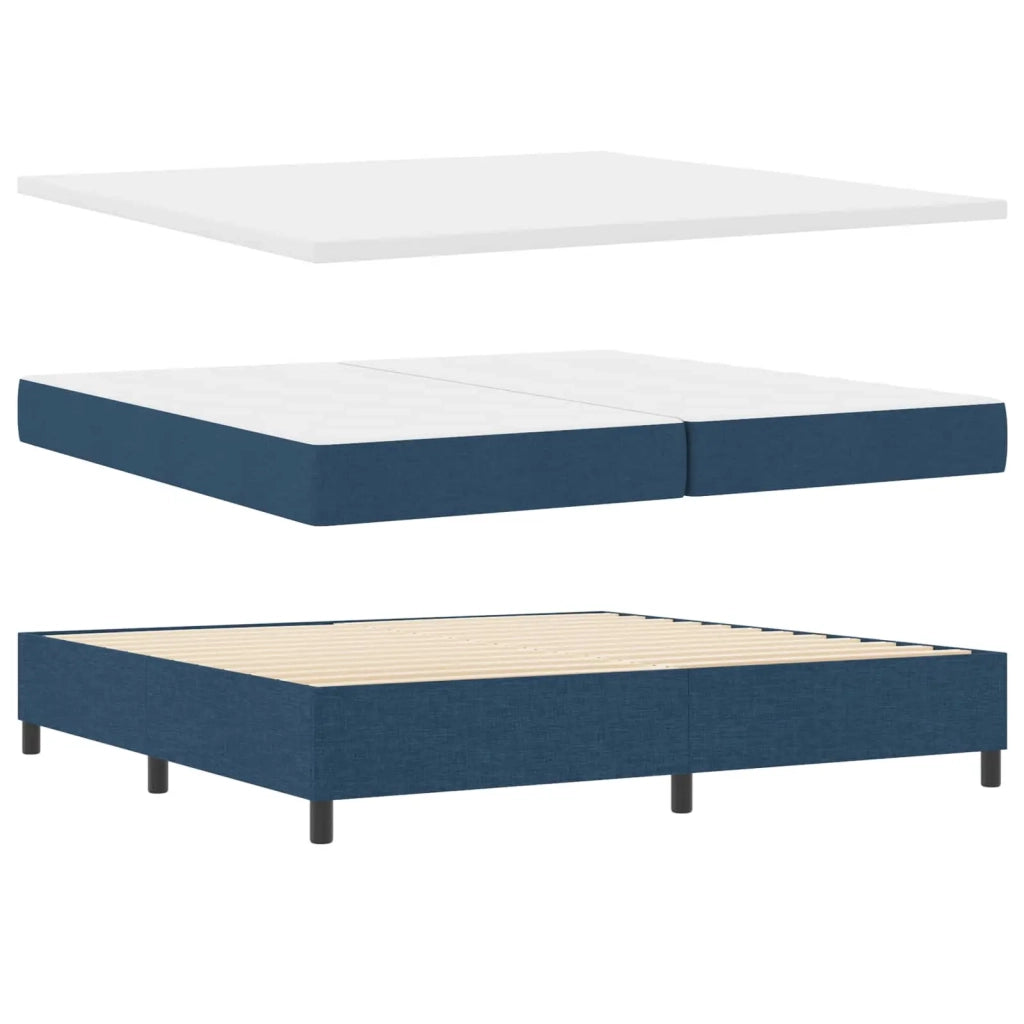 Letto a Sorgente LED con materasso Blu 200 x 200 cm Tessuto 3343594