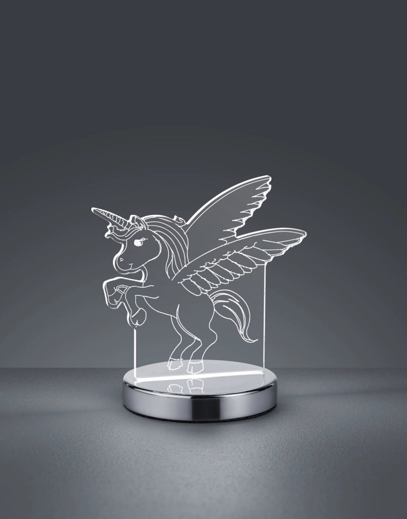 Lampada Tavolo Abat Jour Bambiniu Giovanile Unicorno Trasparente Karo GD Trio
