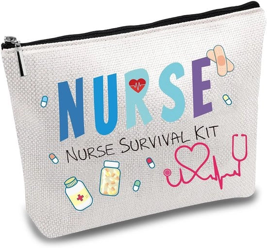 Kit di sopravvivenza per infermiere - Borsa di trucco multifunzionale - Borse da toilette in tela - Borse da viaggio con cerniera divertenti - Materiale scolastico - Adatto per ...