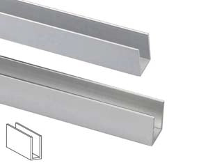 PROFILO AD U IN ALLUMINIO- - mm.8x8 mt.2 argento - 5 pezzi
