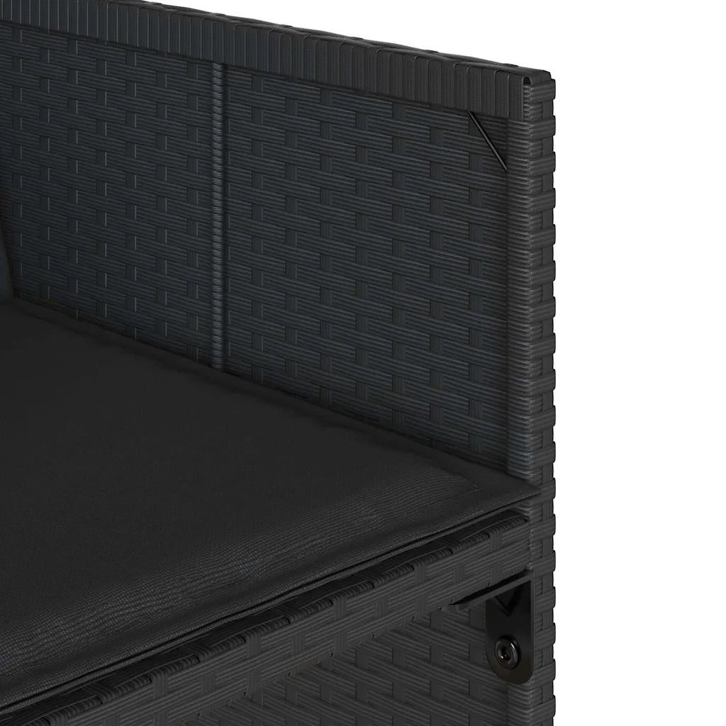 Set da Pranzo da Giardino 13pz con Cuscini Nero in Polyrattan 3211219