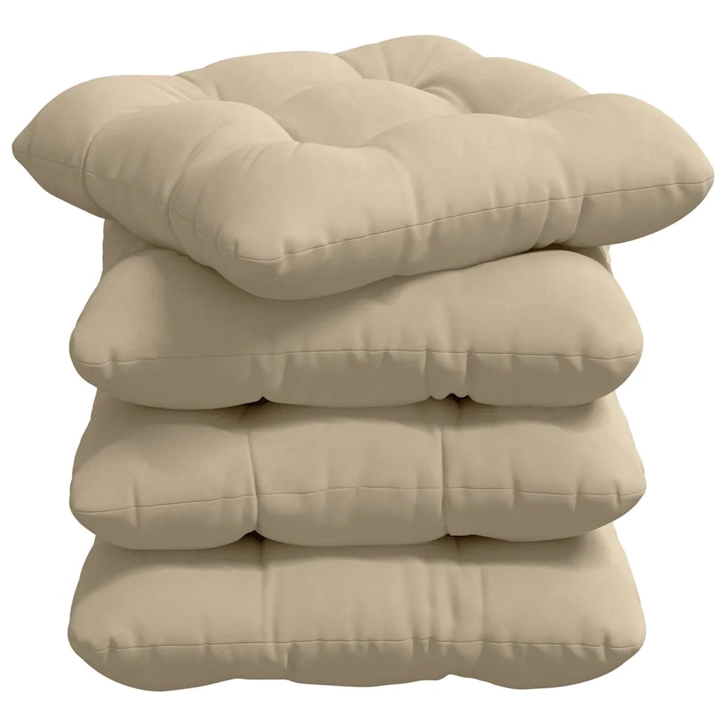 Cuscini per Seduta 4 pcs Crema 40 x 40 cm Tessuto in Microfibra 42015093