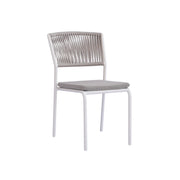 Sedia Modena Set B Alluminio Bianco E Corda Beige Moia