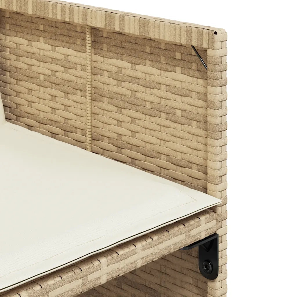 Set da Pranzo da Giardino 17 pz con Cuscini Beige in Polyrattan 3211186