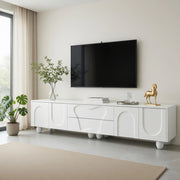 Cassettiera per TV bianca in truciolare lunghezza 180 cm