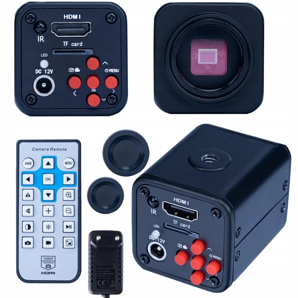 Mikroscopio Trinoculare 7–50x con Fotocamera 16MP 4K HDMI + Lente Barlow 0.5x + Illuminatore LED 56x