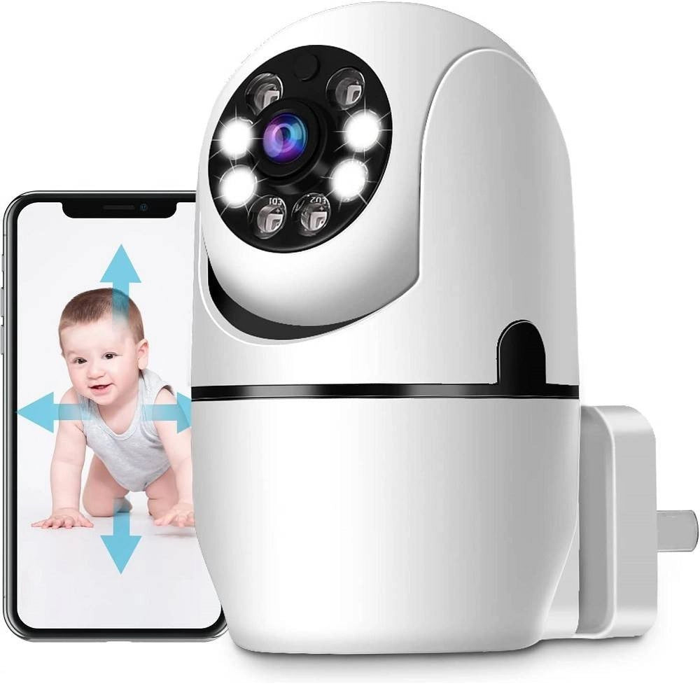 Trade Shop - Telecamera Wireless Con Spina 360° Rilevamento Movimento Tracciamento Automatico -