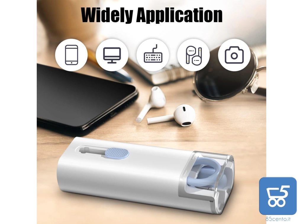 Kit Pulizia Multifunzione per Apparecchi Elettronici 7 in 1 Pennelli Tastiere Airpods Monitor Smartphone