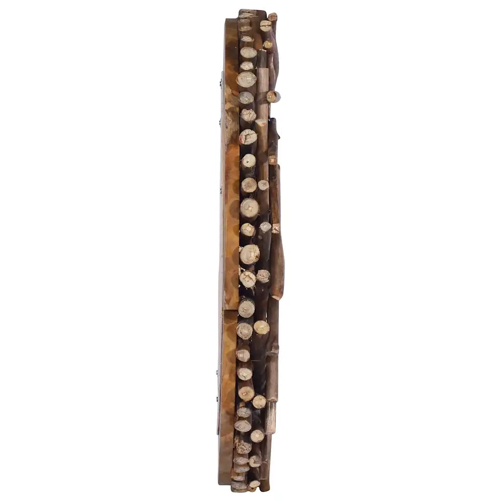 Specchio da Parete | Specchio decorativo 60 cm in Legno di Teak Rotondo