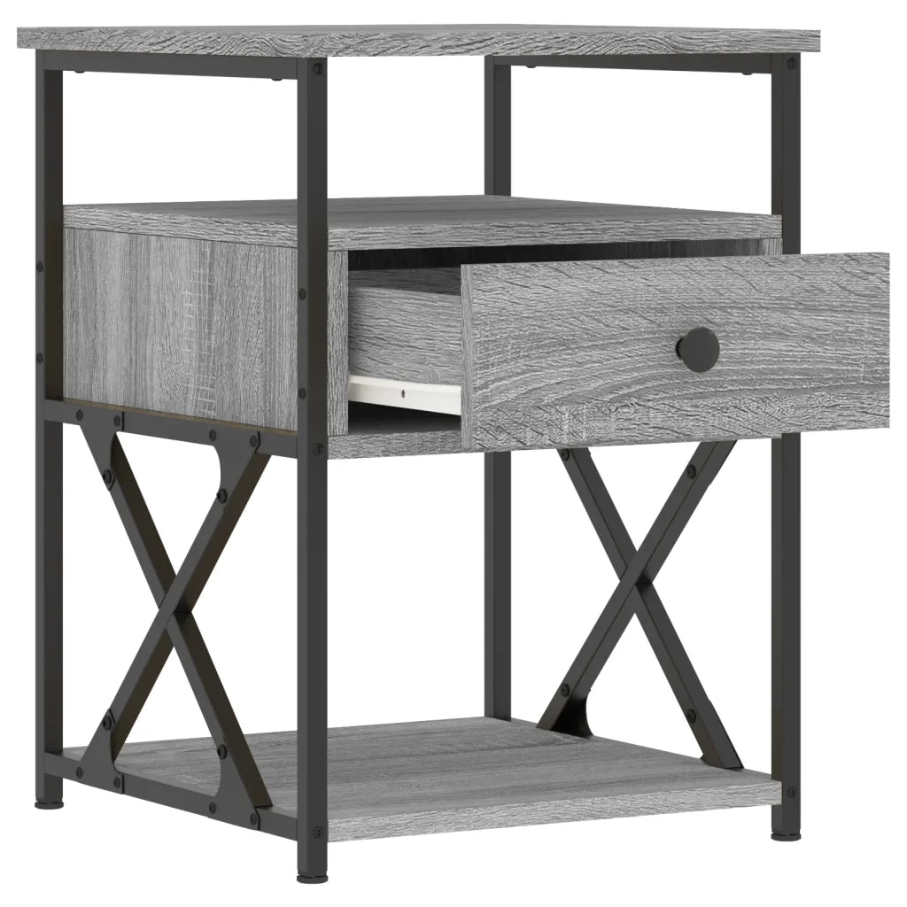 Set di 2 Comodini | Armadio da Notte | Mobiletto da notte Grigio Sonoma 40x42x55 cm in Legno Multistrato