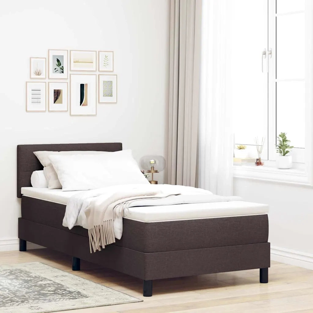 Letto a molle con cuscino Marrone Scuro 100 x 200 cm Tessuto 3338667