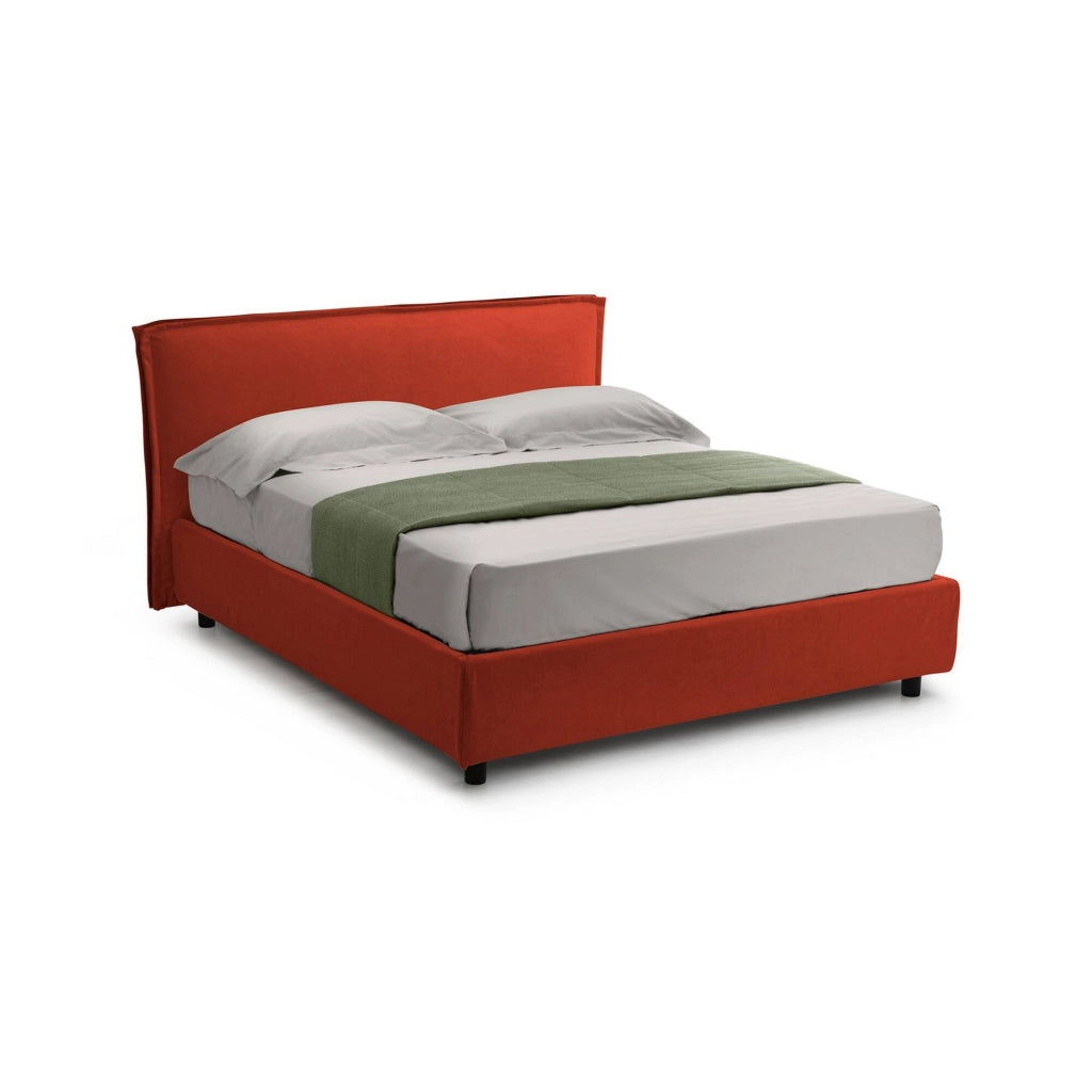 Letto Matrimoniale Bubbio, Letto Matrimoniale Sfoderabile Made in Italy, Arancione