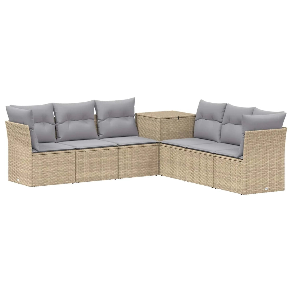 Set di divani 7 pz Beige e Grigio Chiaro 3448769