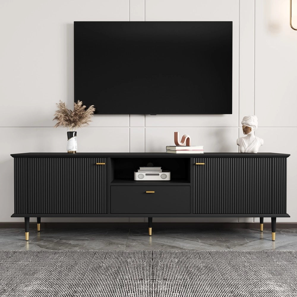 Mobile TV con Cassetti e Ripiani ¨C MINIMAL ¨C Bianco, Ante Soft-Close