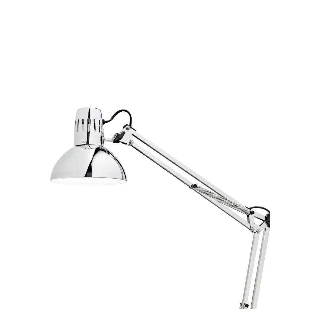 Lampada Da Scrivania Moderna Arc Metallo Cromo 1 Luce E27