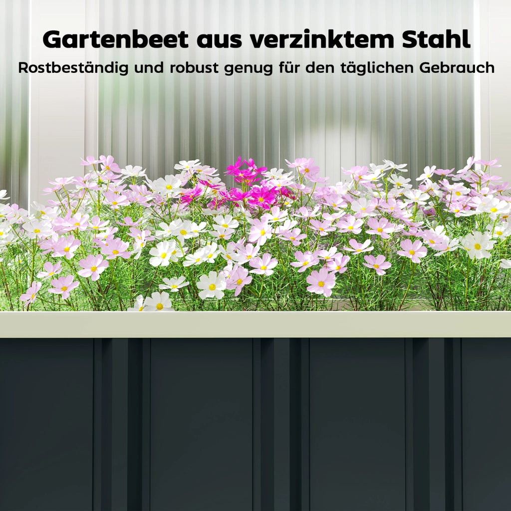 Hochbeet in Acciaio ¨C Minimal ¨C 136x52x31 cm Grigio Scuro