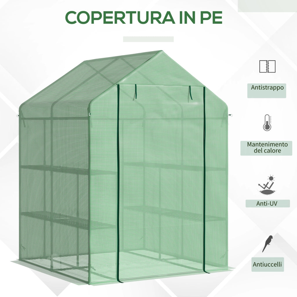 Serra da Giardino con Scaffali ¨C Minimal ¨C Verde 143x138x190 cm
