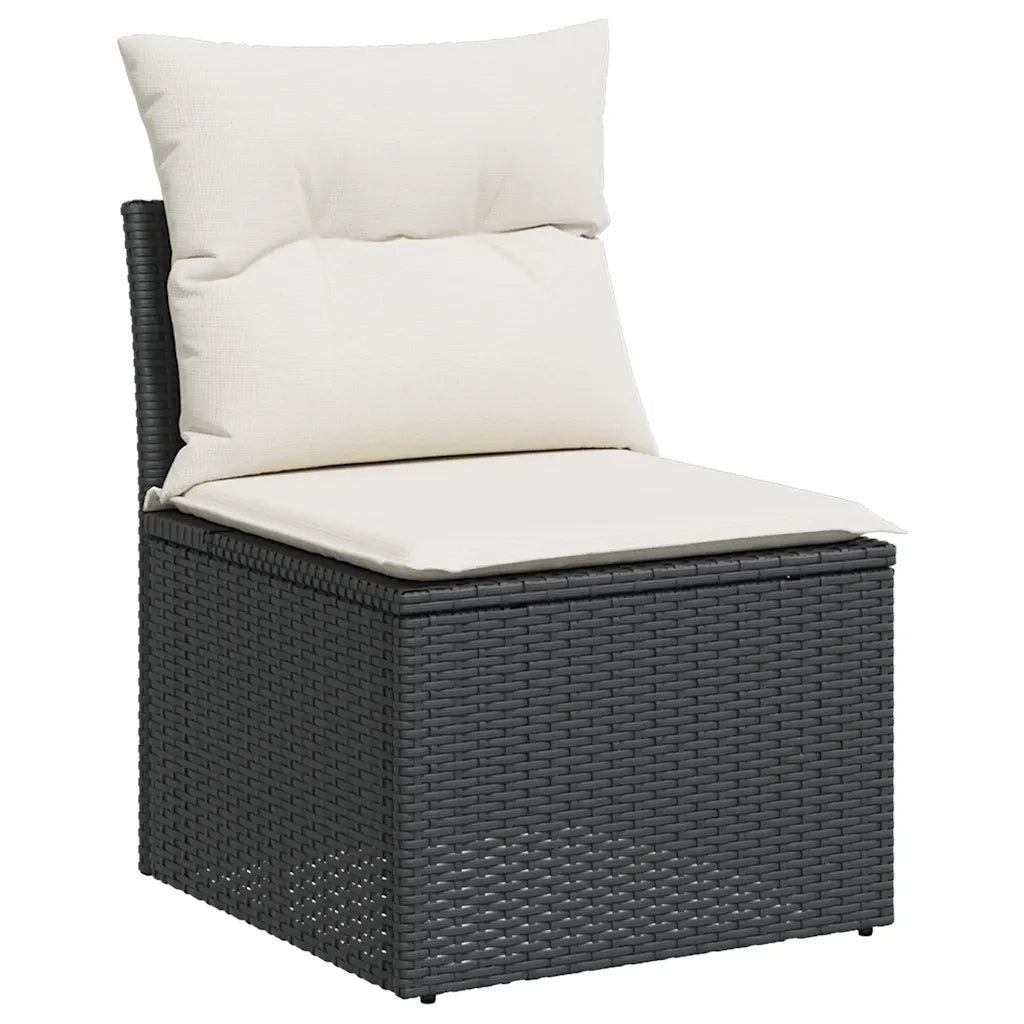 Set Divani da Giardino con Cuscini 8 pz Nero in Polyrattan 3326517