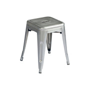 Set Di 4 Sgabelli Basso Impilabile Lamiera Silver Moia