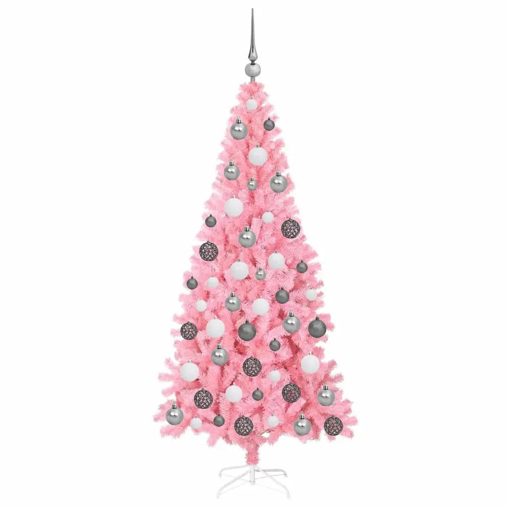 Albero di Natale con 300 LED con supporto Rosa 180 cm PVC 3396428
