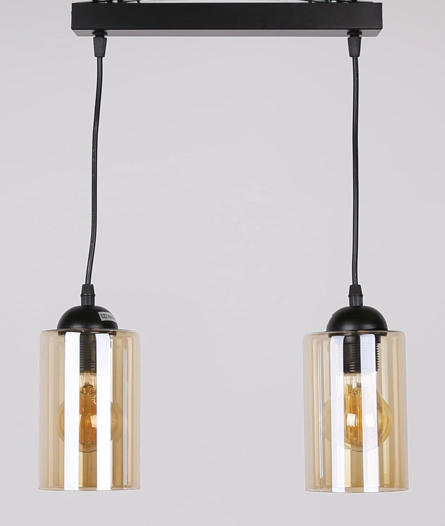 Lampada a sospensione Candellux Bistro 2xE27 nero ambra