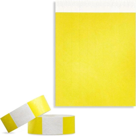 100 pezzi di cinture di accesso idrorepellenti per controllo e sicurezza negli eventi - 19 x 255 mm (giallo)