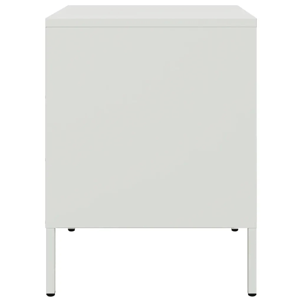 Comodino Bianco 36x39x50,5 cm in Acciaio 842920