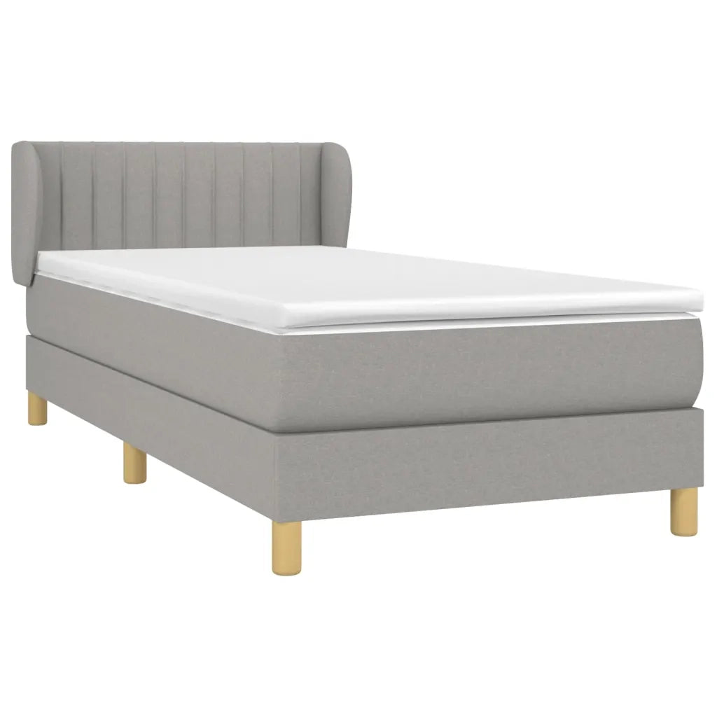 Giroletto a Molle con Materasso-Struttura Letto Grigio Chiaro 90x200 cm Tessuto 353083
