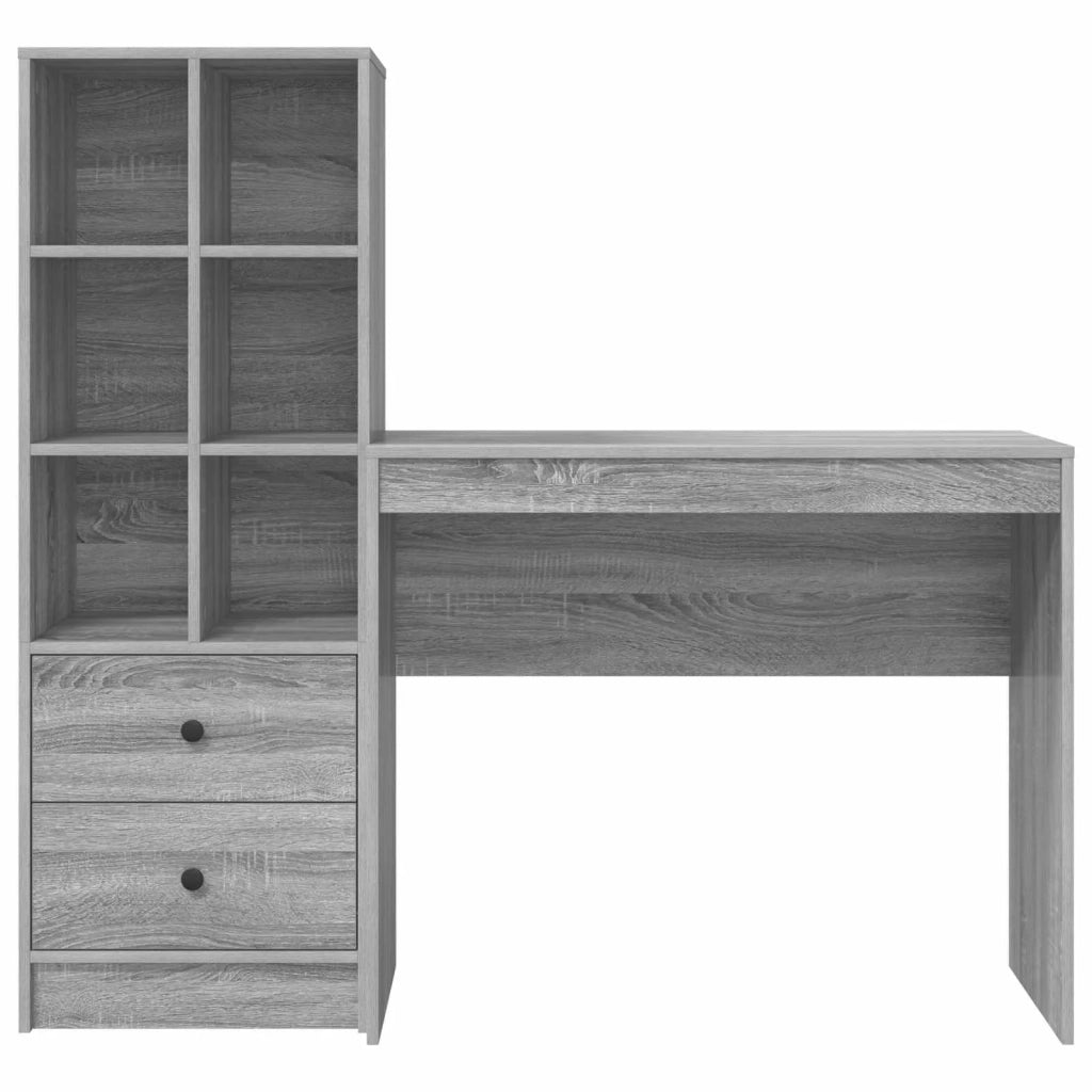 Scrivania con cassetto con lo scaffale 2 pcs Grigio Sonoma 3337326