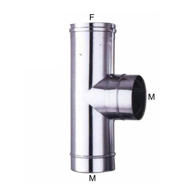 ALA B0129480 Gomito a T in Acciaio Inox Aisi 316L Finitura Lucida colore Acciaio