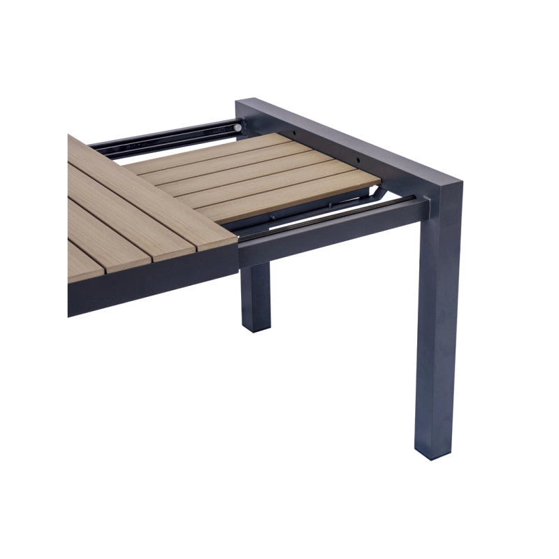 Tavolo Maiorca 160/210 Alluminio Antracite E Resinwood Moia