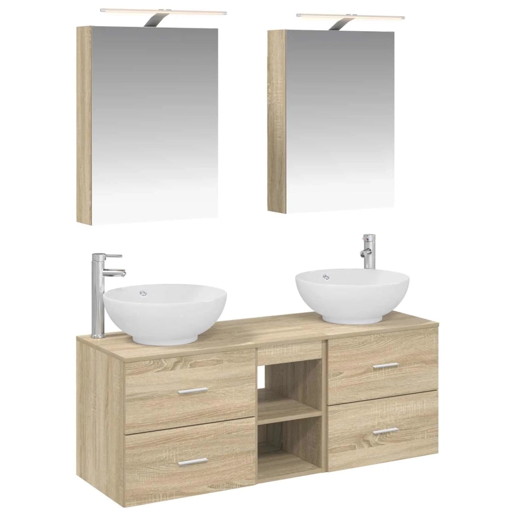 Set di mobili per il bagno 5 pcs Rovere Sonoma 3406953