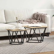 Set tavolini 2 pcs Rovere Sonoma Legno ingegnerizzato e acciaio 868268