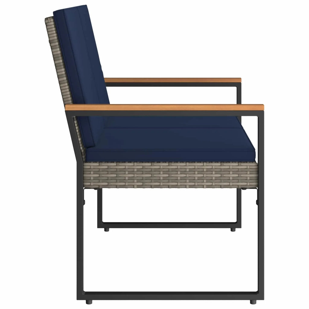 Panchina da esterno Grigio e Blu Navy 107 x 61 x 80 cm 42025340