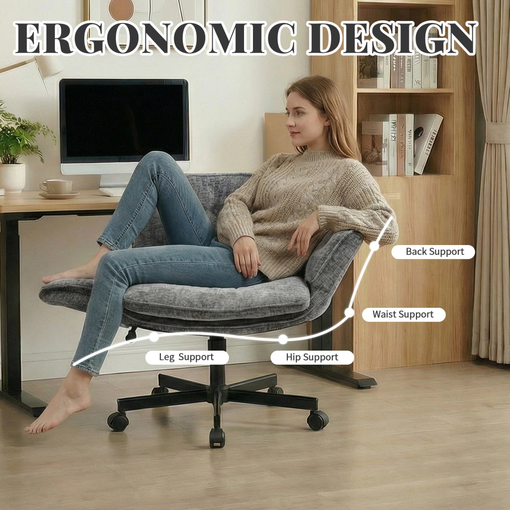 Sedia da ufficio regolabile in altezza ¨C zephmum ¨C Grigio scuro