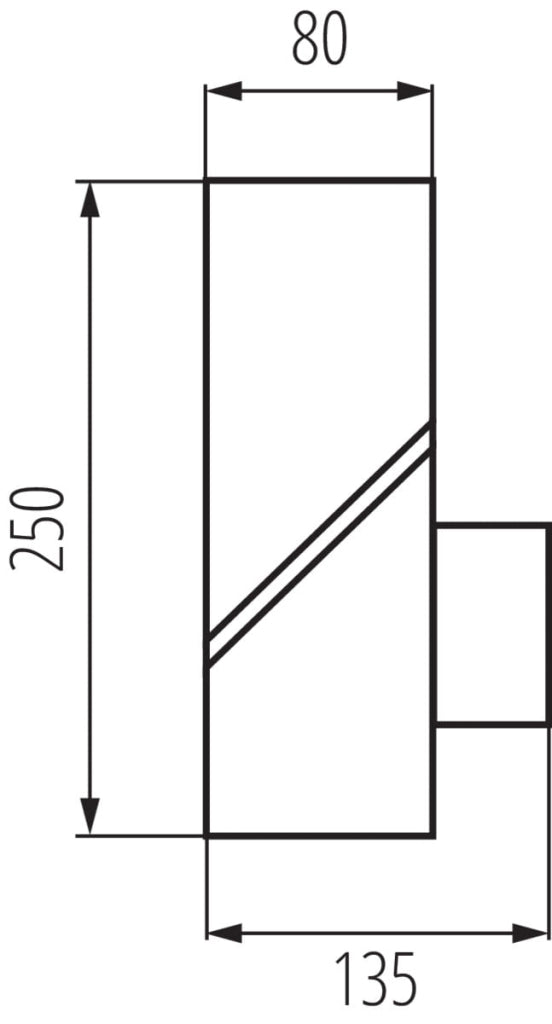 Applique esterna Kanlux LAVEN EL 25cm grafite IP44 E27