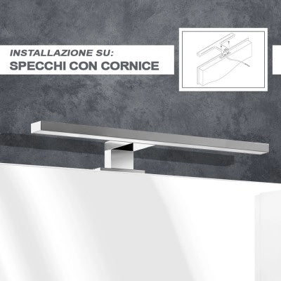 Applique LED per specchio 50 cm luce naturale e doppia installazione