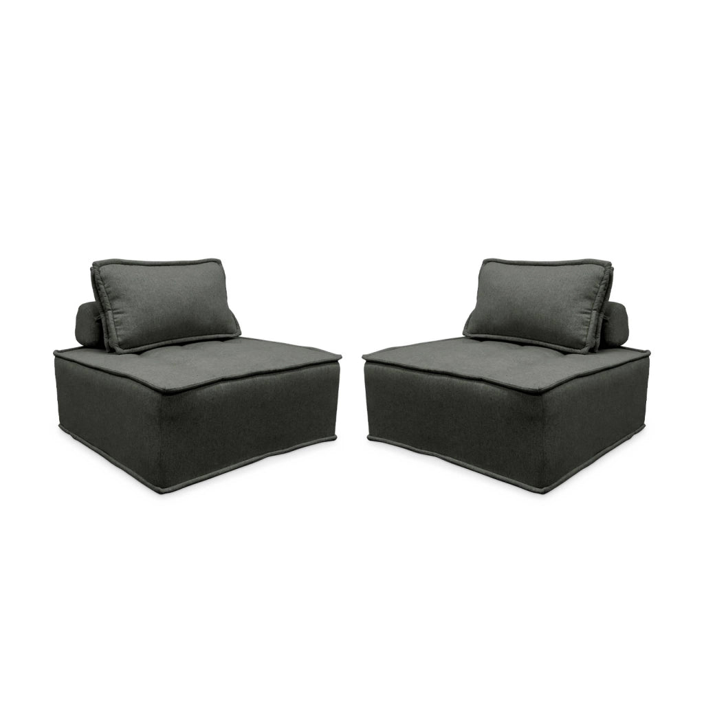 Divano modulare, 2 posti, grigio