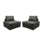 Divano modulare, 2 posti, grigio