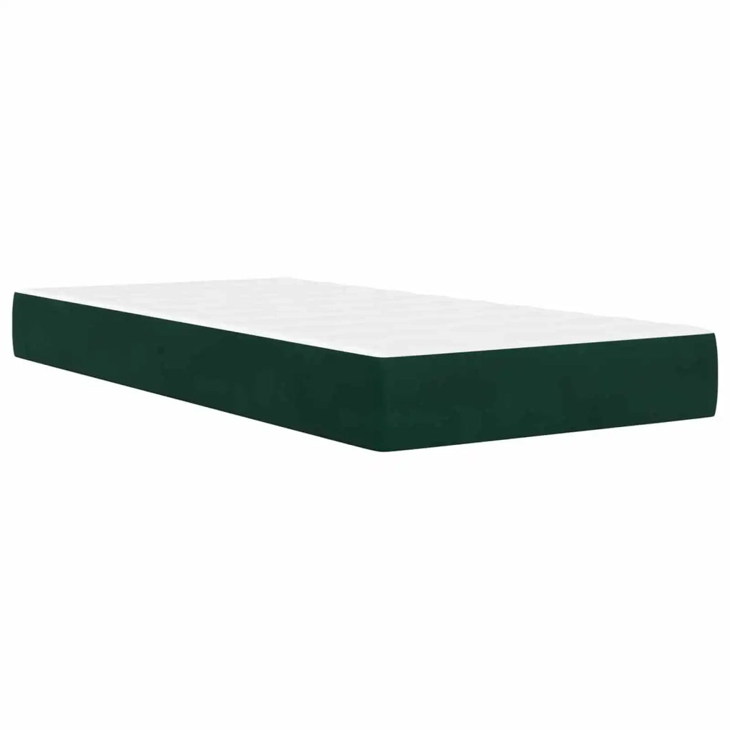 Struttura letto con materasso-Giroletto Verde Scuro 80 x 200 cm Velluto 374887