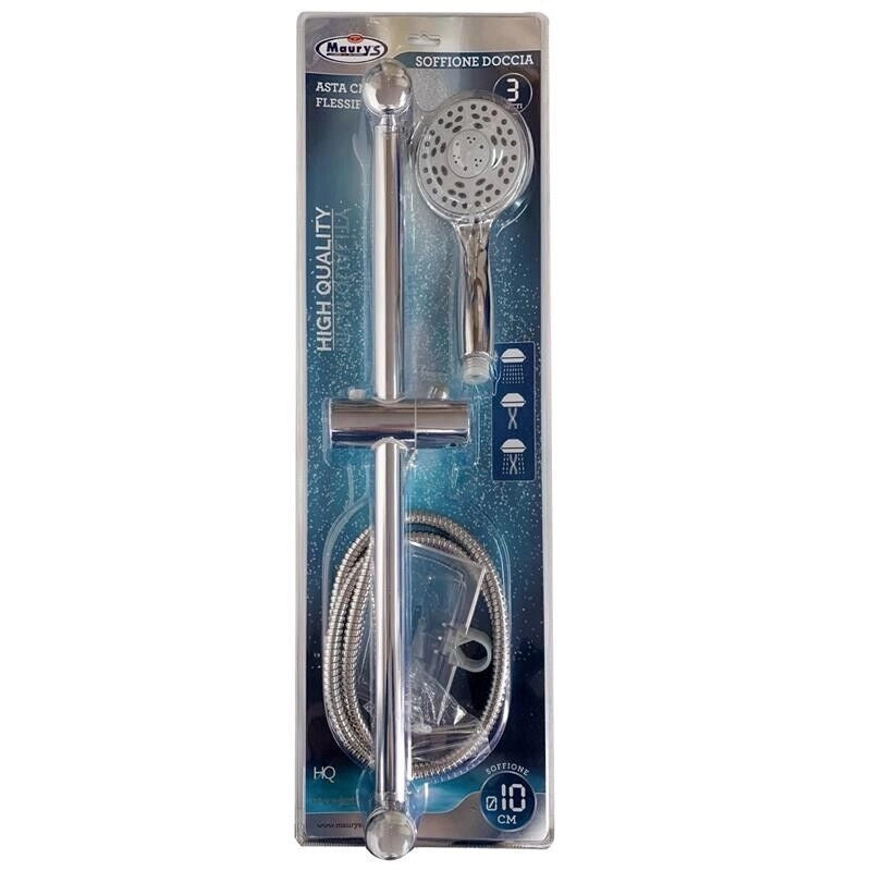 MAURY'S KIT DOCCIA CON SOFFIONE ASTA 60 CM E FLESSIBILE 150 CM