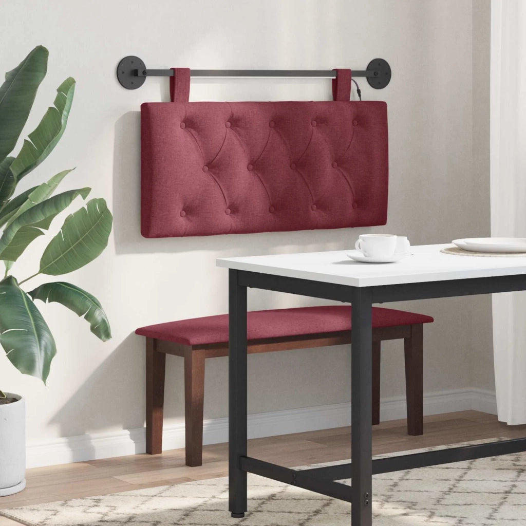 Testiera | Testata sospesa Con luce LED Rosso Vino Tessuto