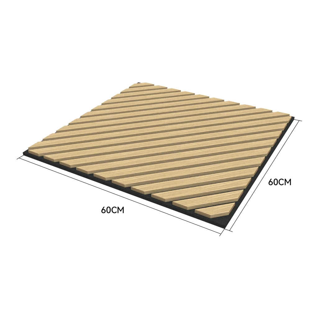 Confezione da 16 pannelli acustici con doghe diagonali 5,76 m² effetto rovere 03_0009587