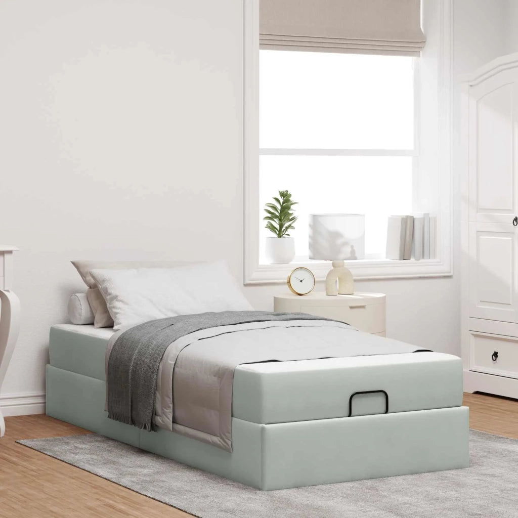 Struttura letto con materasso 2 pcs Grigio chiaro Velluto 3399522