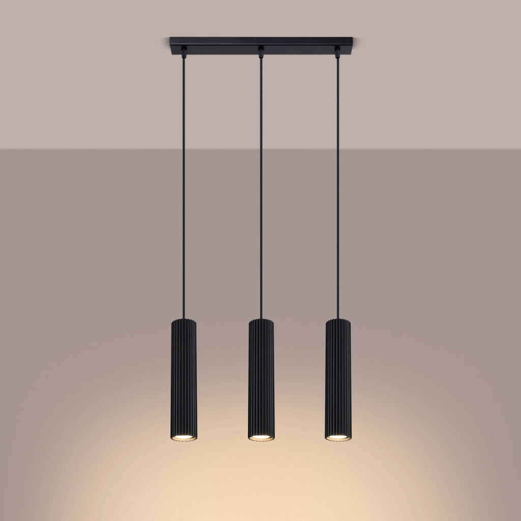 Lampada a sospensione KARBON 3L nero